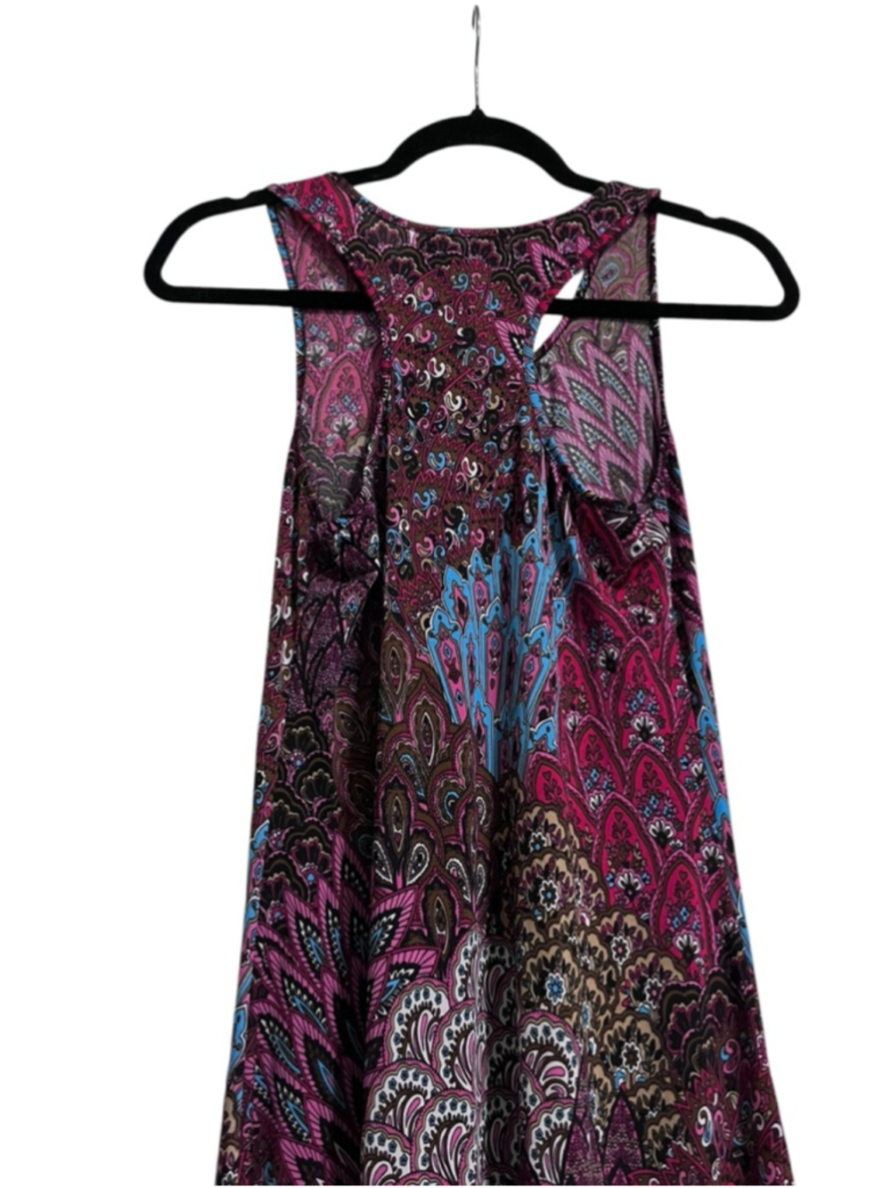 Women's Neesha Asymmetrical Dress M Pink Brown Paisley - Picture 4 of 9
